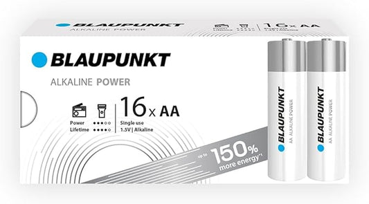 N/A BLAUPUNKT AA Alkalibatterien 16er Pack LR6BPO ideal für Wanduhren und TV-Fernbedienungen