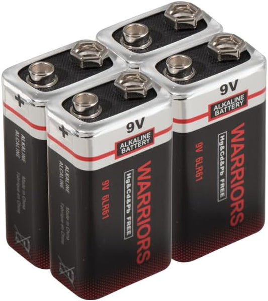 Chelsea Company Limited 9V Blockbatterie 6F22 Alkalisch, Lange Lebensdauer für Rauchmelder, Brandmelder, Alarmsensoren (4er Pack)