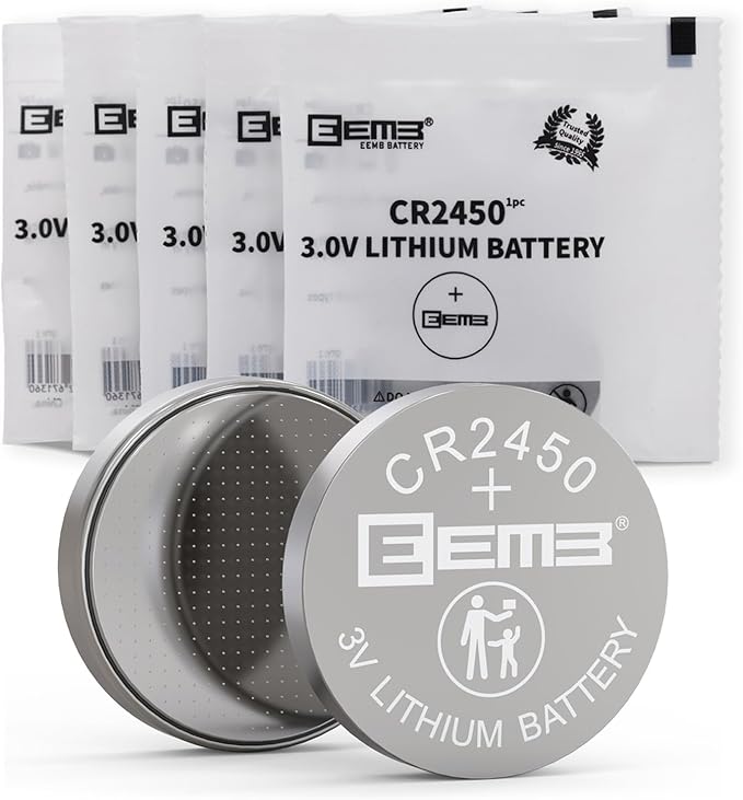 Nein Auslaufartikel (Produktion durch EEMB CR2450 Lithium Knopfzellen 5 Stück - 3V Batterie für OOONO CO-Driver, Parkuhren & Elektronik