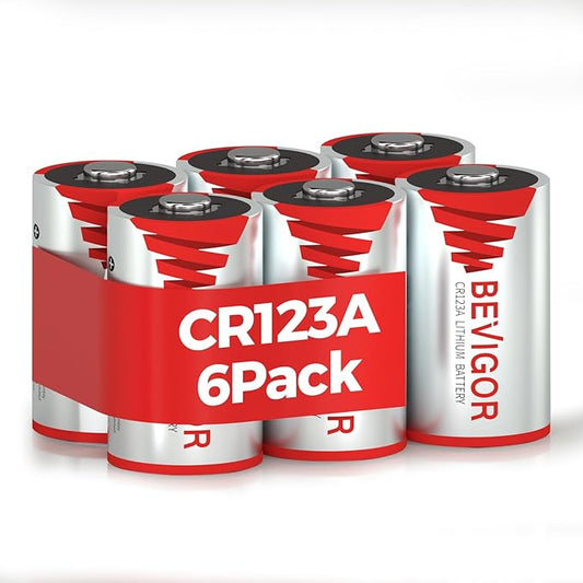 GUANGZHOU NICE BATTERY TECHNOLOGY CO., LTD GUANGZHOU NICE BATTERY CR123A Lithium Batterie 6 Stück, 1500mAh 3V für Sicherheitskameras & Alarmanlagen, nicht wiederaufladbar