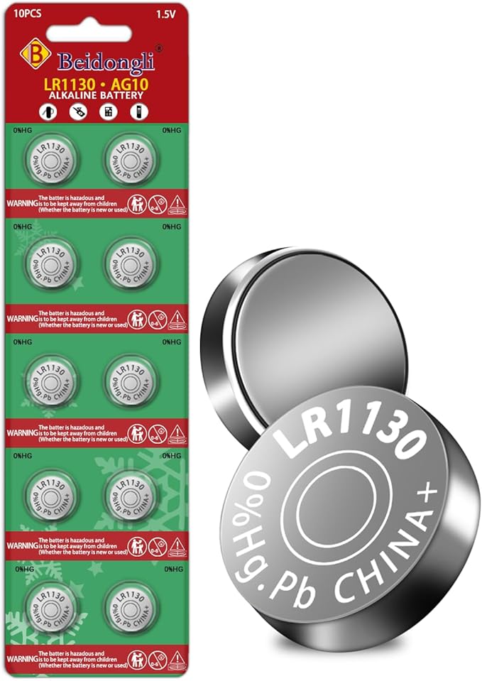 beidongli LR1130 Knopfzellen Batterien AG10 1131 189 1.5V Alkaline 10 Stück 3 Jahre LagerGarantie