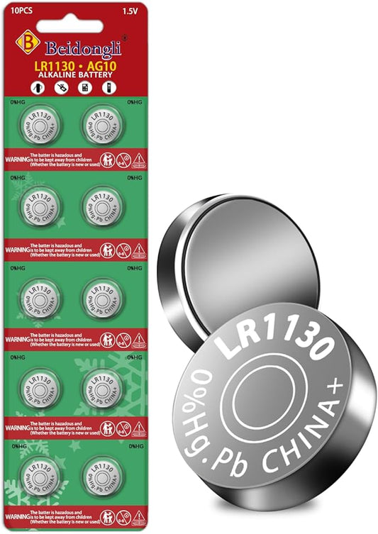 beidongli LR1130 Knopfzellen Batterien AG10 1131 189 1.5V Alkaline 10 Stück 3 Jahre LagerGarantie