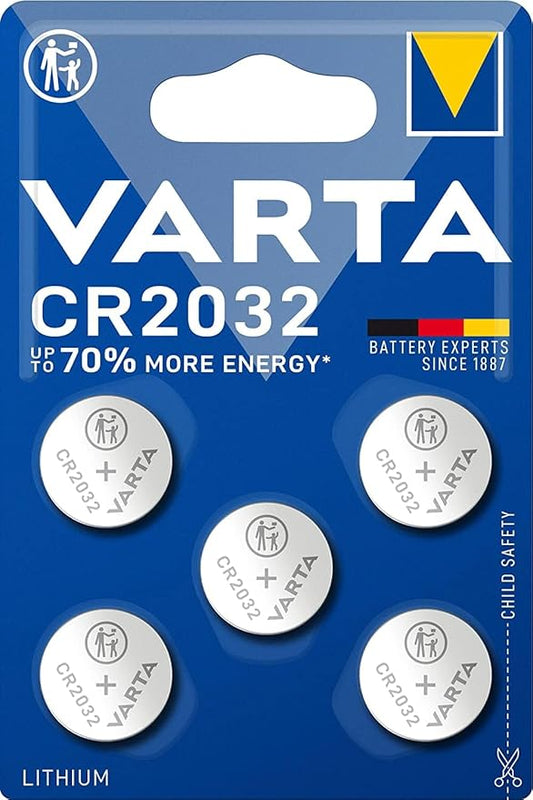N/A VARTA Knopfzellen CR2032 Lithium Batterien 3V, 5 Stück Power on Demand – 6032101415