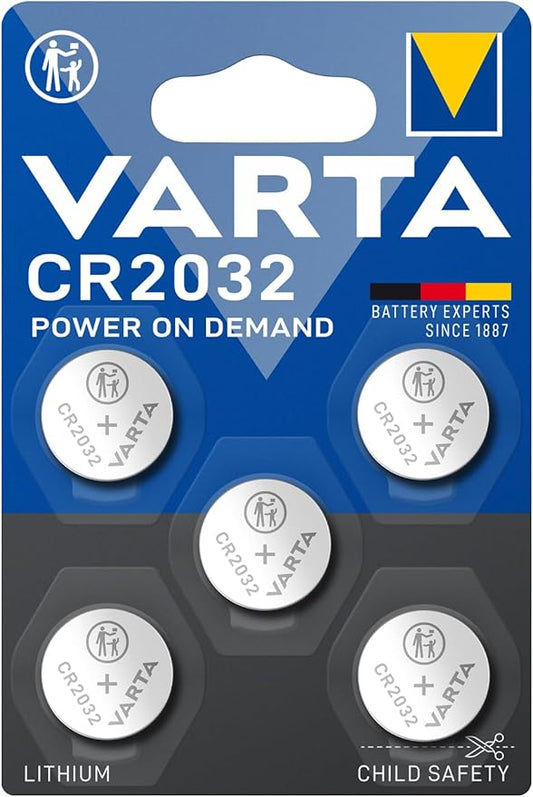 Nein Auslaufartikel (Produktion durch VARTA Knopfzellen CR2032 Lithium 3V, 5 Stück, für Smart Home, Autoschlüssel & Elektronik – 6032101401