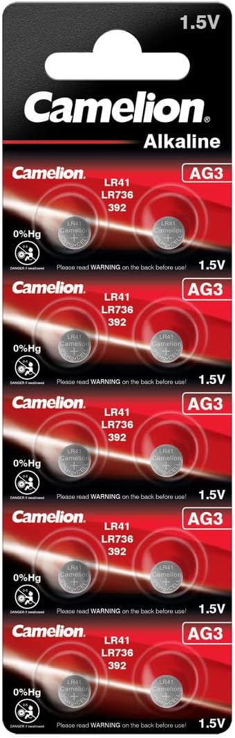 Nein Auslaufartikel (Produktion durch Camelion Alkaline Knopfzelle AG3/LR41/LR736/392 1,5V 70mAh Einwegbatterie – 0004108