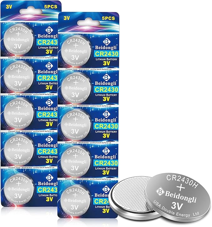 Beidongli CR2430 Lithium Knopfzellen Batterien 3V 10 Stück mit 5 Jahren Garantie für Uhren, Fernbedienungen und Elektronik