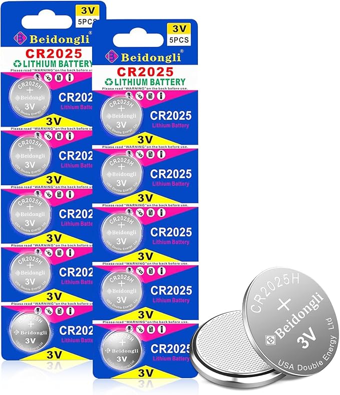 CR2025 3V Lithium Knopfzellen CR 2025 Batterien für TAN Generator 10 Stück【5 Jahre Garantie】 (cr2025-10)