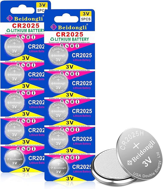 CR2025 3V Lithium Knopfzellen CR 2025 Batterien für TAN Generator 10 Stück【5 Jahre Garantie】 (cr2025-10)