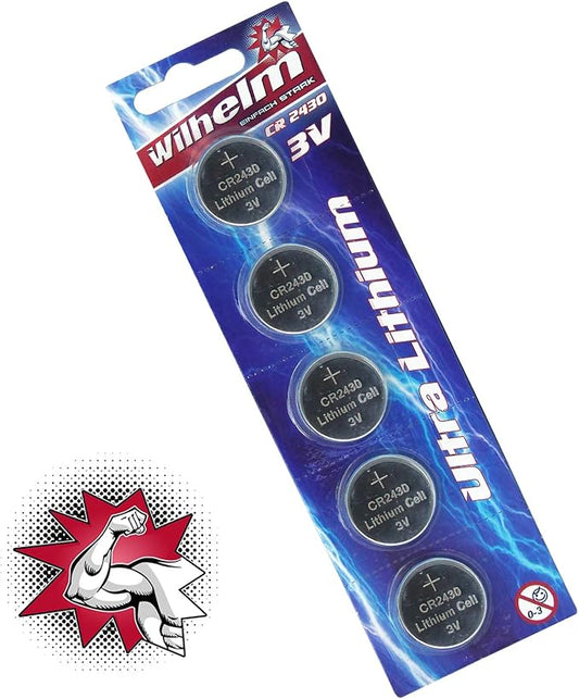 Wilhelm CR2430 Lithium Knopfzelle 3V 280mAh 5er Pack DL2430 für medizinische Geräte und Elektronik – XXSA2020