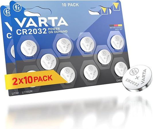 Nein Auslaufartikel (Produktion durch VARTA Knopfzellen CR2032 Lithium 3V, 20 Stück, für Autoschlüssel & Fernbedienungen – 06032501401
