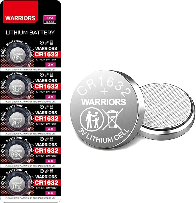 Warriors CR1632 Knopfzellenbatterien 5x 3V für Uhren, Fernbedienungen & Motherboards, kindersicher