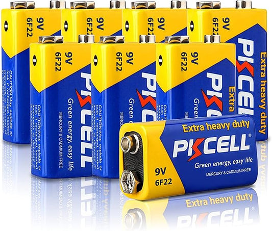 Shen zhen shi bi ke dian chi you xian gong si 9V Blockbatterie 6F22, 8 Stück für Rauchmelder, Radio, Kamera, Spielzeug – 8PC-6F22