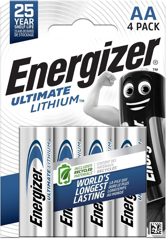 Nein Auslaufartikel (Produktion durch Energizer Ultimate Lithium AA Batterien (4 Stück) - langlebigste AA Batterien der Welt, 100% auslaufsicher, 20 Jahre haltbar