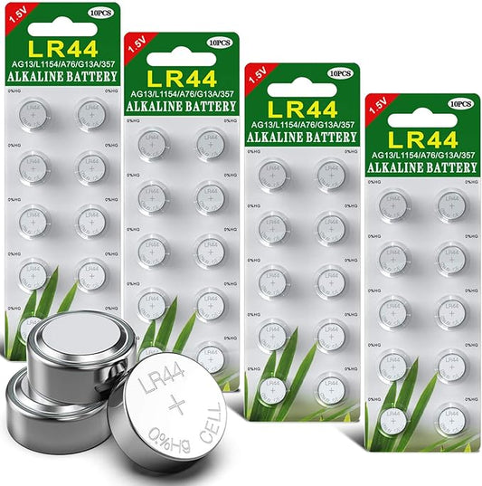 Nein Auslaufartikel (Produktion durch Bemb Lucky AG13 LR44 1.5V Alkaline Knopfzelle Batterien 40er Pack ohne Quecksilber (A76/357/L1154)