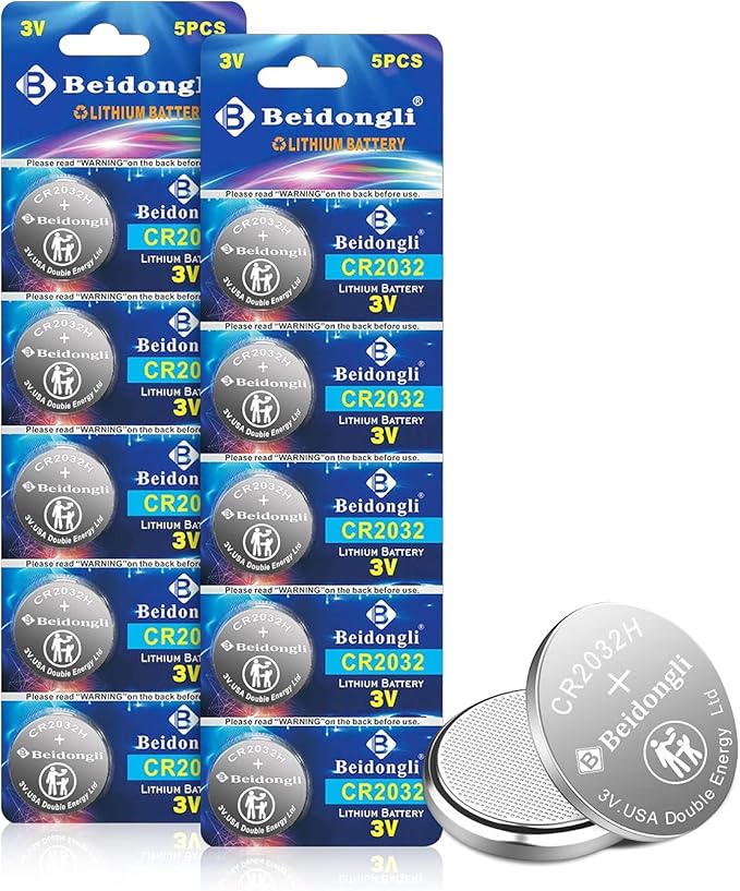 beidongli CR2032 Lithium Knopfzellen Batterien 10 Stück 3V 240mAh mit 5 Jahre Lager-Garantie