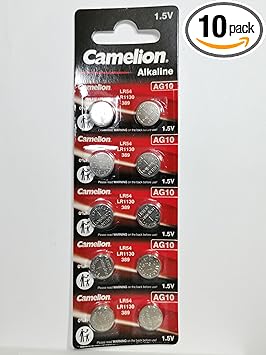 Camelion AG10 Knopfzelle Alkaline Batterien 10er Pack mit Haltbarkeitsdatum – AG10