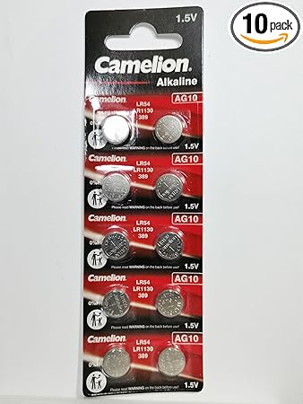 Camelion AG10 Knopfzelle Alkaline Batterien 10er Pack mit Haltbarkeitsdatum – AG10