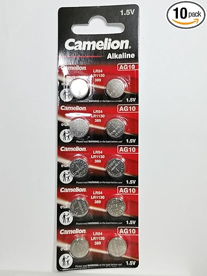 Camelion AG10 Knopfzelle Alkaline Batterien 10er Pack mit Haltbarkeitsdatum – AG10