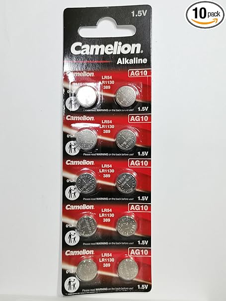 Camelion AG10 Knopfzelle Alkaline Batterien 10er Pack mit Haltbarkeitsdatum – AG10