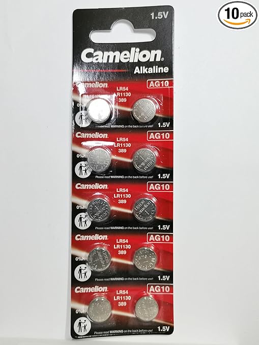 Camelion AG10 Knopfzelle Alkaline Batterien 10er Pack mit Haltbarkeitsdatum – AG10