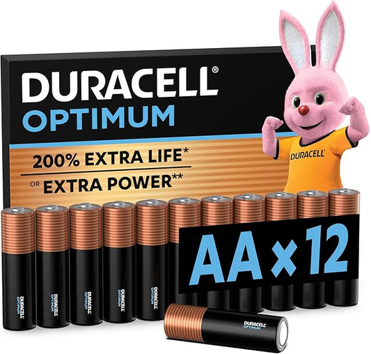 Duracell Optimum AA Batterien LR06, 12 Stück, bis zu 200% mehr Leistung oder Lebensdauer