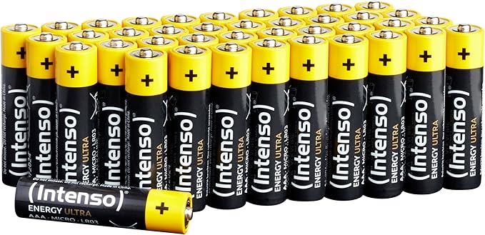 Intenso AAA LR03 Alkaline-Batterien 40er-Pack Mehrzweck für Fernbedienung, Taschenlampe & Spielzeug – 7501510