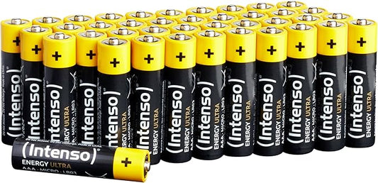Intenso AAA LR03 Alkaline-Batterien 40er-Pack Mehrzweck für Fernbedienung, Taschenlampe & Spielzeug – 7501510