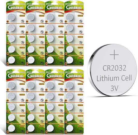 GutAlkaLi CR2032 Lithium Knopfzellen 3V 40er Pack - 240 mAh hohe Kapazität für Uhren, Motherboards & Elektronik