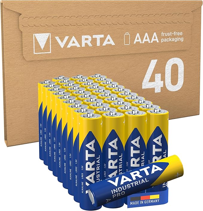 Nein Auslaufartikel (Produktion durch VARTA Industrial Pro AAA Alkaline Batterien 40 Stück, 1,5V, Made in Germany, 10 Jahre Haltbarkeit