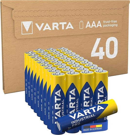 Nein Auslaufartikel (Produktion durch VARTA Industrial Pro AAA Alkaline Batterien 40 Stück, 1,5V, Made in Germany, 10 Jahre Haltbarkeit
