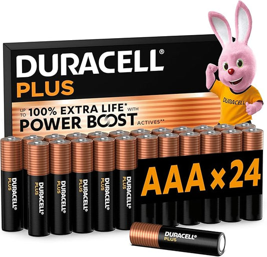 Duracell Plus AAA-Batterien MN2400-24 (24er-Pack) – Alkaline-Batterien 1,5 V mit Power Boost Actives